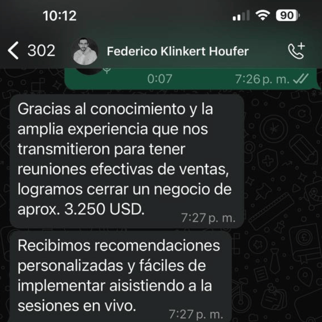 Captura de un resultado compartido por un cliente de Despega Pro