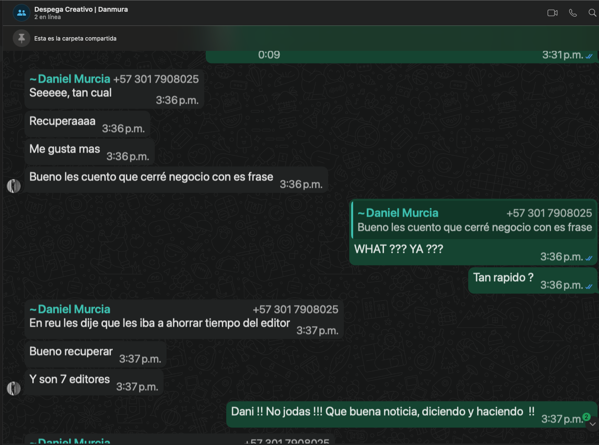 Captura de un resultado compartido por un cliente de Despega Pro